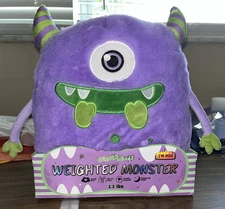 Beastie Buddies Max the Monster 10" Weighted Plush 2.2 lbs Purple Green New
