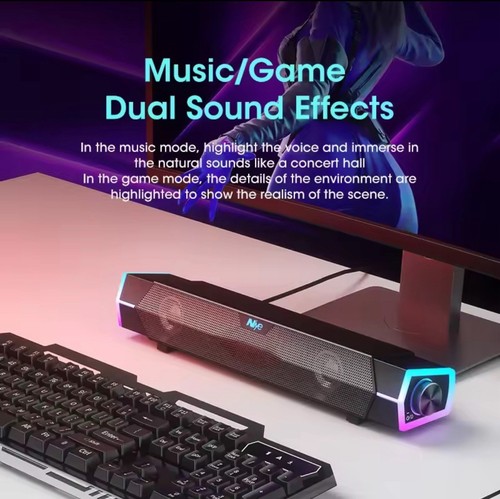 4D Bluetooth Computer Speakers Soundbar – Stereo Subwoofer for PC/Laptop - Afbeelding 3 van 6
