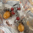 RARE Vintage Miriam Haskell Beaded Dangle Earrings Silver Tone Clip On Backs