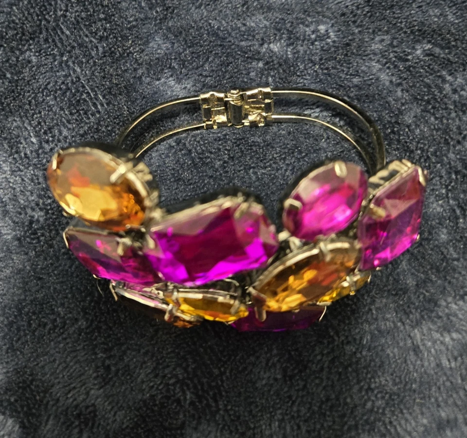 PULSERA GAUDY ROSA AMARILLO ESTRÁS BLING AÑOS 80 CRUCERO VACACIONES DISCOTECA BAILE Foto 2 de 4