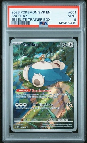 2023 POKEMON SVP EN-SV BLACK STAR PROMO 151 ELITE TRAINER BOX #051 SNORLAX PSA 9