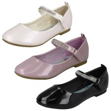 Spot On Girls Diamond Belted Ballerina Shoes