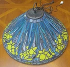TIFFANY STYLE CEILING LAMP SHADE, STAINED GLASS, VINTAGE
