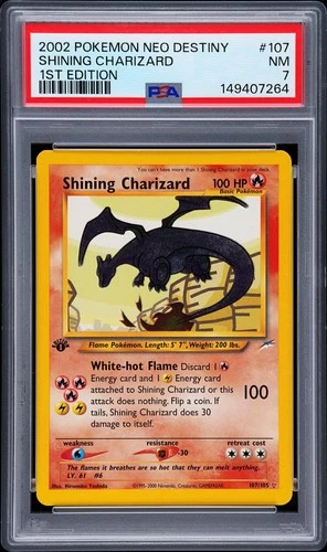 2002 POKEMON NEO DESTINY 1ST EDITION #107 SHINING CHARIZARD PSA 7