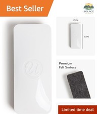 Magnetic Dry Erase Board Felt Eraser, 2"x5"x1", White, Lightweight Modern Design