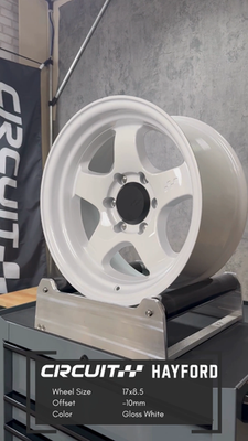 4 CIRCUIT HAYFORD 17x8.5 6x139.7 -10 WHITE WHEELS FITS TOYOTA