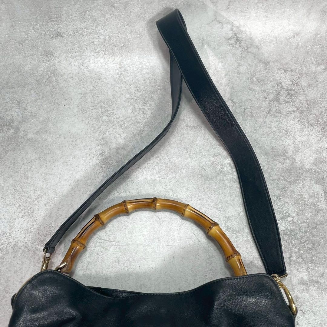 GUCCI Shoulder Bag 2way Bamboo Black Leather — image 4