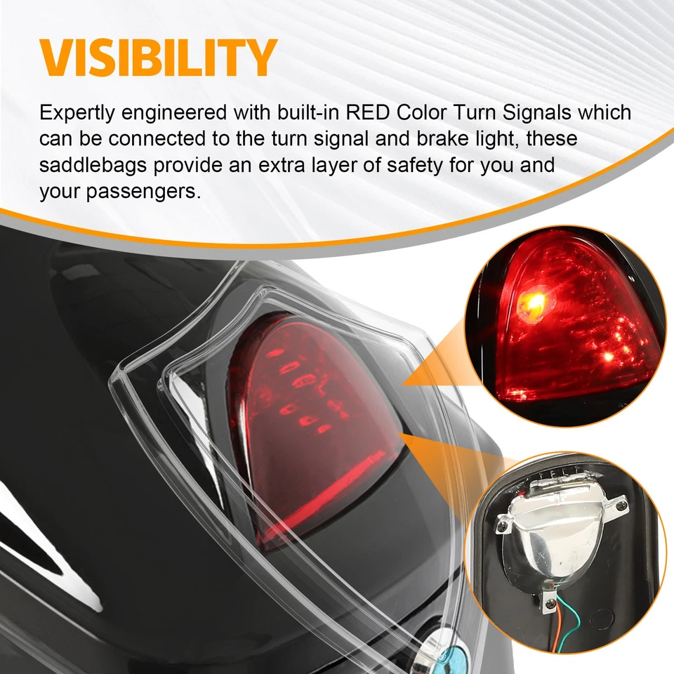 Alforja rígida para motocicleta bolsas maletero con luces para caja de equipaje Honda lado oscuro Foto 3 de 4