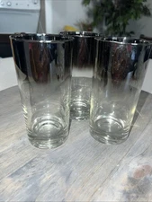 Dorothy Thorpe SILVER FADE Glasses Highball Mercury Ombre (Set of 3) Vintage MCM