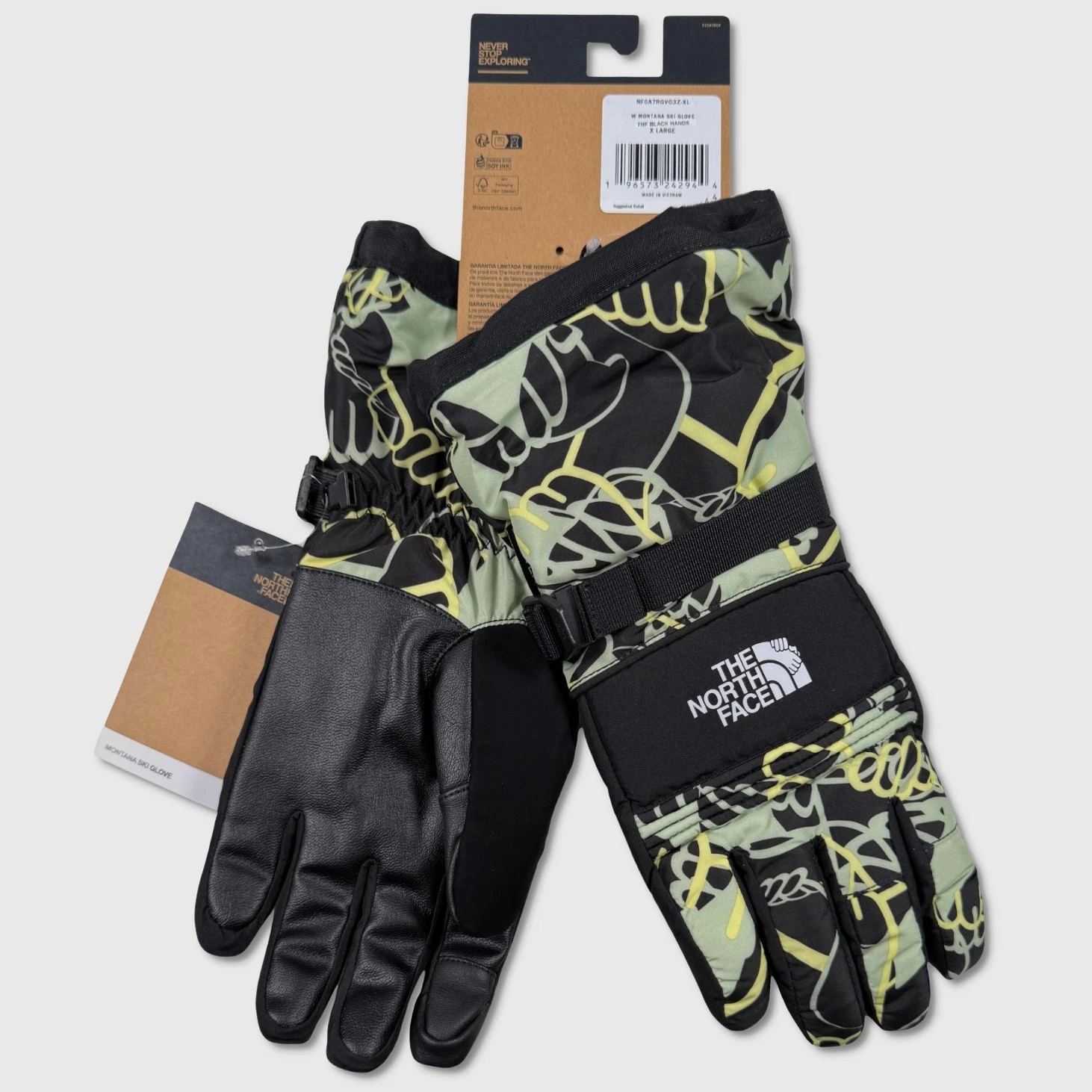 The North Face Montana DryVent Ski Gloves - Womens Size XL Blk / Multi #48495-D2