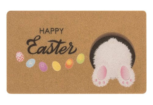 Happy-Easter Welcome-Doormat Outdoor-Entrance - Coir-Non-Slip Eggs-Bunny Spri...