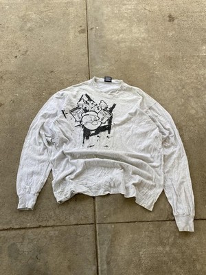 Vintage Space Jam 90s Single Stitch Popeye Shirt Mens Large Long Sleeve Spinach