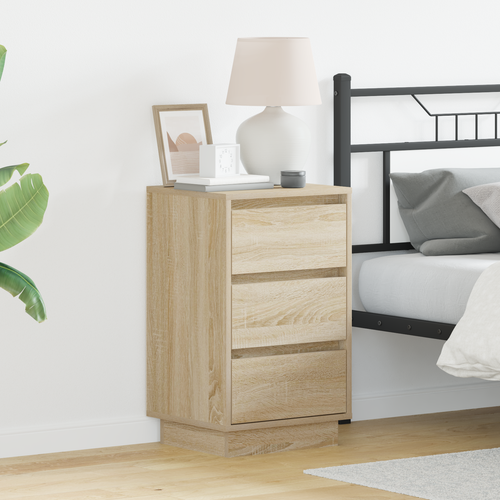 VidaXL Comodino In Legno Ingegnerizzato Rovere Artigianale - Struttura In Metallo Nero, 34x36x70 Cm, Con Cassetto E 2 Ripiani - Stile Moderno Per Camera Da Letto