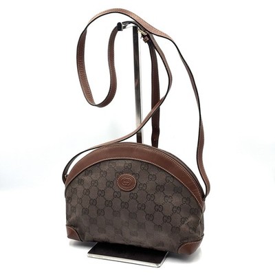 Vintage Gucci Shoulder Bag purse GG Canvas Brown Authentic