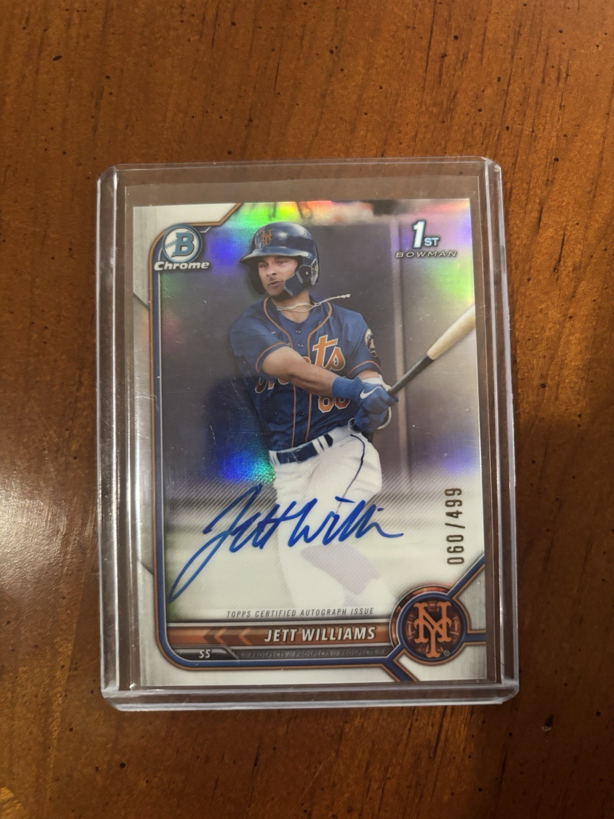 Jett Williams 2022 1st Bowman Chrome Auto Refractor /499 Mets/Brewers