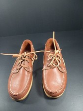 QUODDY MEN'S SZ 6.1/2 B LOAFERS BROWN BOAT LABELED TAG SHOES.