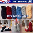 Cozy Slipper Socks for Women & Teenagers, Non Slip Sherpa Lined Warm Bed Socks