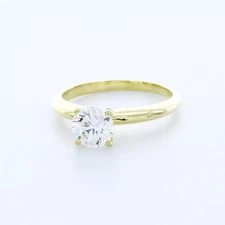 Solitaire Engagement Ring 14K Gold Classic 1.16 CT Round Lab-Grown Diamond D VS2