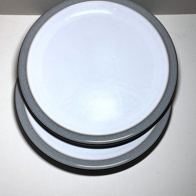 Set of 2 Denby England Jet Grey Dinner Plates 10.5'' Stoneware Gray - READ