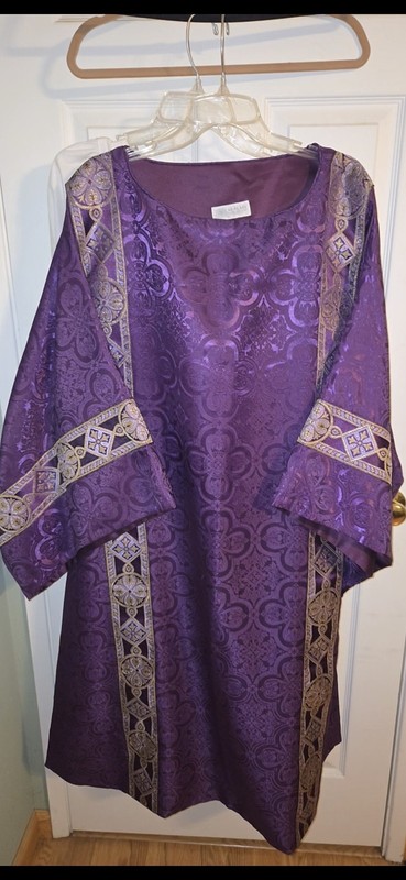 CM Almy Purple Pavia Damask Dalmatic Vestment Deacon Clergy Catholic Liturgical
