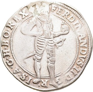 FITZ RDR Ferdinand II. 1619 1637 1/2 Taler 1624 Joachimsthal Doppeladler °DMN1