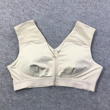 Tommie Copper Sports Bra Womens 3XL Beige Shoulder Support Zip Activewear Gym