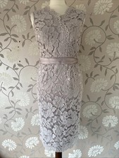 Jacque Vert 10 Lace Dress Grey (pink Undertone) fitted wedding Occasion Party