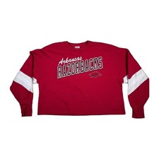 Hanes Arkansas Razorbacks Red Crew Neck Sweatshirts Women's Large