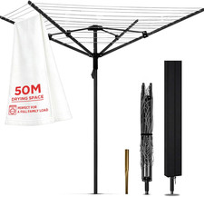 Umbrella Clothesline Outdoor, Rotary Retractable Clothes Line Outdoors Adjustabl
