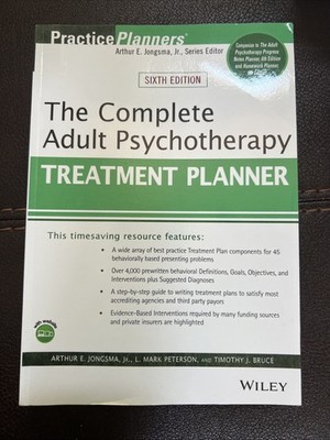 Practiceplanners Ser.: Complete Adult Psychotherapy Treatment Planner