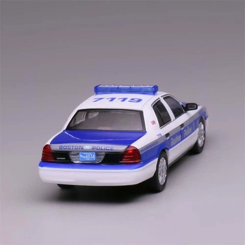 596 1:64 blau Ford CV CROWN VICTORIA Boston Police Department Diecast Modellauto - Bild 5 von 5