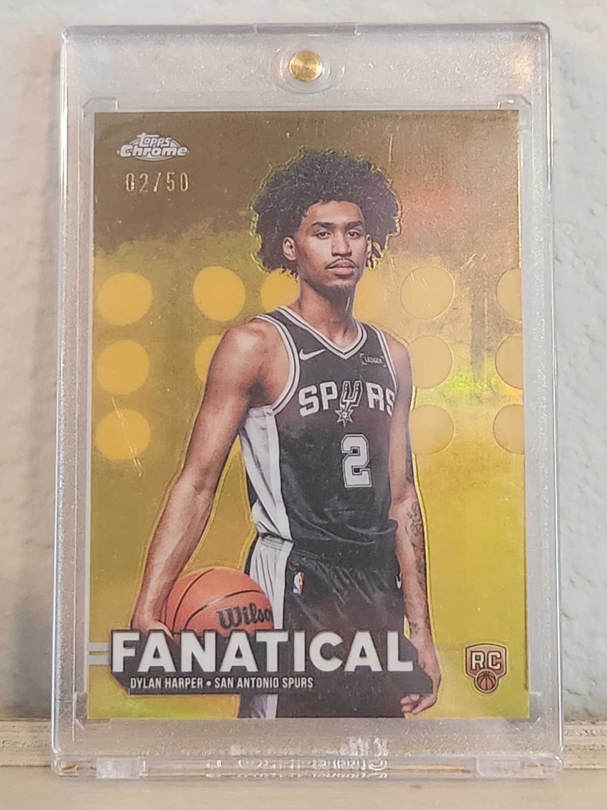 Dylan Harper 2025 Topps Chrome Fanatical Gold 02/50 - CASE HIT - JERSEY MATCH