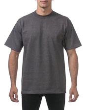 Men's Heavyweight Cotton Crewneck T-Shirt Pro Club 3 Pack Tee Bulk Solid Blank