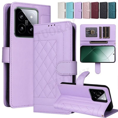 For Xiaomi Mi 14 Ultra 13 12T Poco F5 X5 M6 Pro Leather Wallet Case Phone Cover