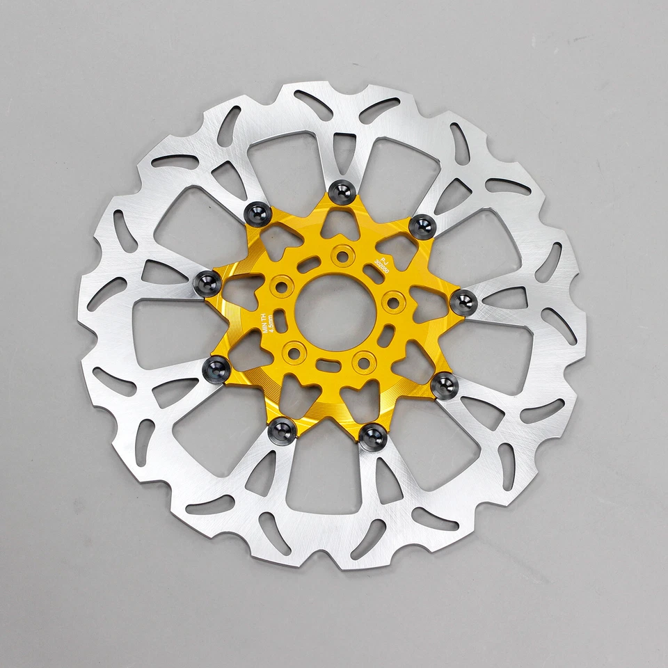 2PCS 14" Gold Floating Front Brake Rotor for Harley 2020-25 Low Rider ST FXLRS Foto 2 de 4