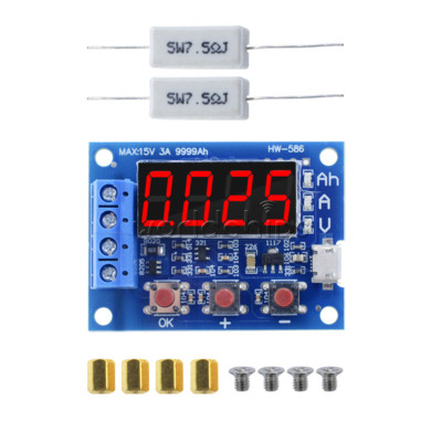 HW-586 Li-ion Li-ion Battery Capacity Meter Discharge Tester 1.2~12V Repl ZB2L3