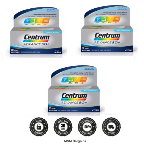 3 x CENTRUM ADVANCE 50+ DAILY MULTIVITAMINS (30 TABLETS) BEST BEFORE 08/2025 - Picture 1 of 1