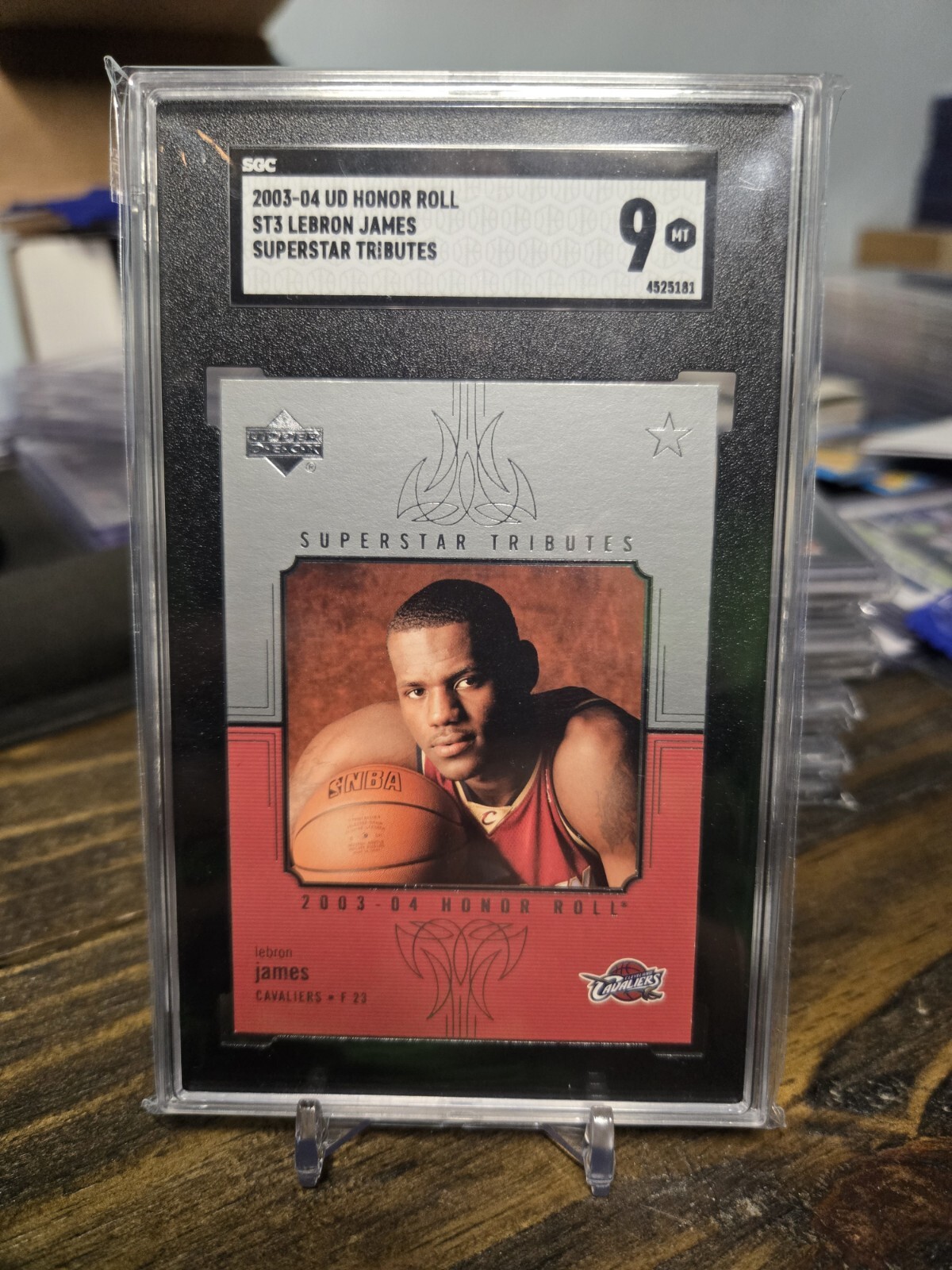 2003-04 Upper Deck Honor Roll Superstar Tributes #ST3 LeBron James Rookie SGC 9