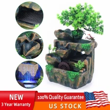 Mini Rockery Fountain Waterfall Feng Shui Desktop Water Sound Indoor Desk Decor