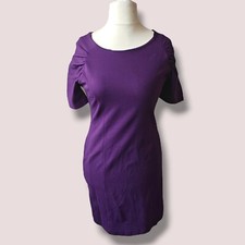 Phase Eight Dress Ladies size 12  Purple Puff Sleeve Knee Length Smart Work