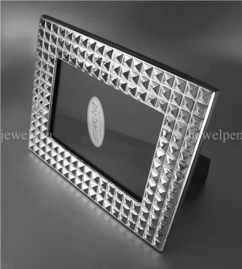 925 STERLING SILBER FOTORAHMEN ART DECO PYRAMIDES MAHAGONI HOLZRÜCKEN 10x15(M2)
