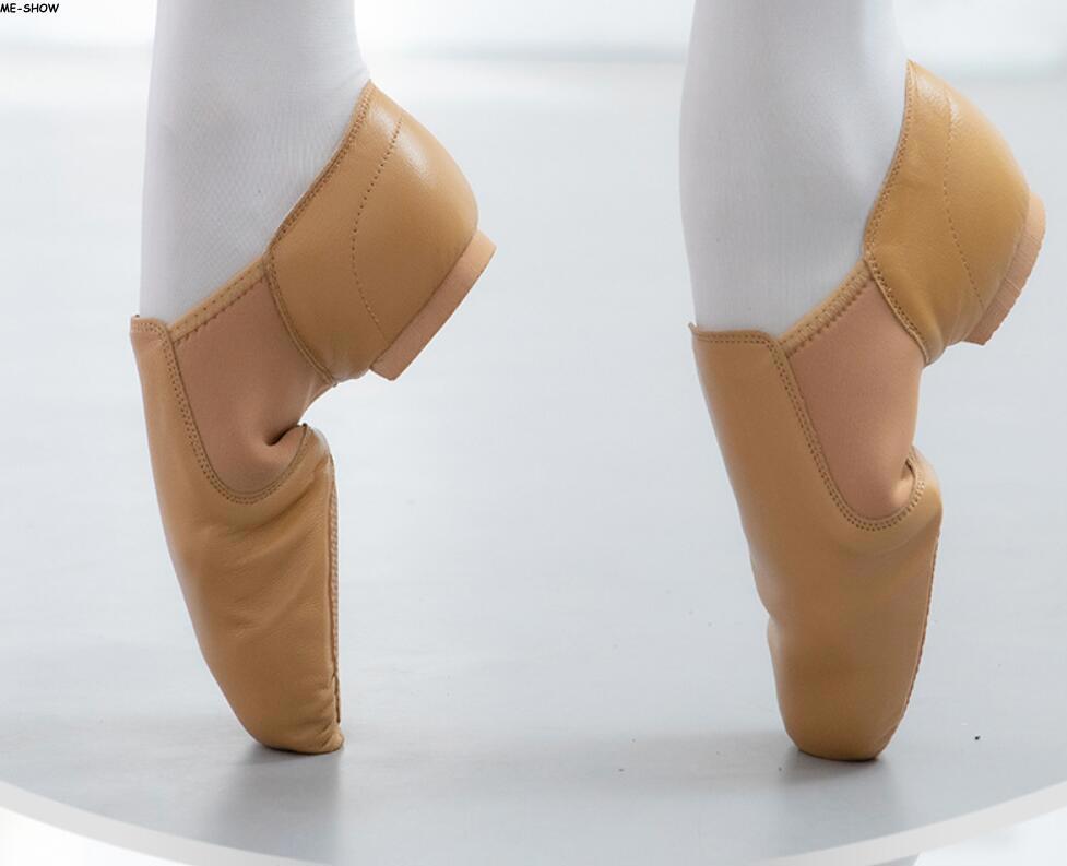 Womens HROYL Genuine Leather Jazz Dance Shoes For Women & Girls - Stretch, Flat, Unisex (Black/Brown) Jazz Shoes - Foto 5