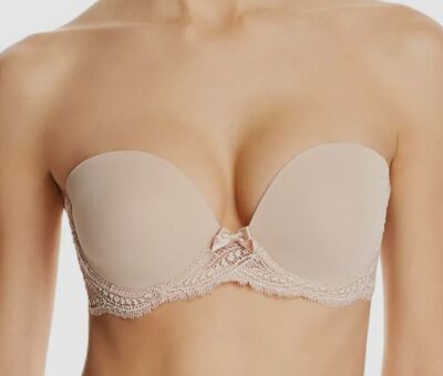 $94 Simone Perele Women's Beige Solid Eden Strapless Underwire Bra Size 32E