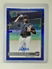 Ronald Bolanos 2020 Donruss Optic Rated Rookie BLUE AUTO (/75) San Diego Padres