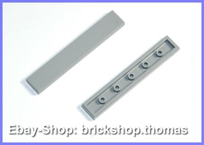 Lego 2 x Fliese grau (1 x 6) - 6636 - Tile Tiles Light Bluish Gray - NEU / NEW