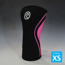 Rehband 105333 Neoprene 5mm Rx Knee Support Sleeve Black/Pink, X-Small 