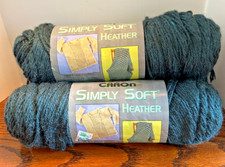NOS Caron Simply Soft 3 Skeins 100 Acrylic 250 yd Heather Deep Teal 9507