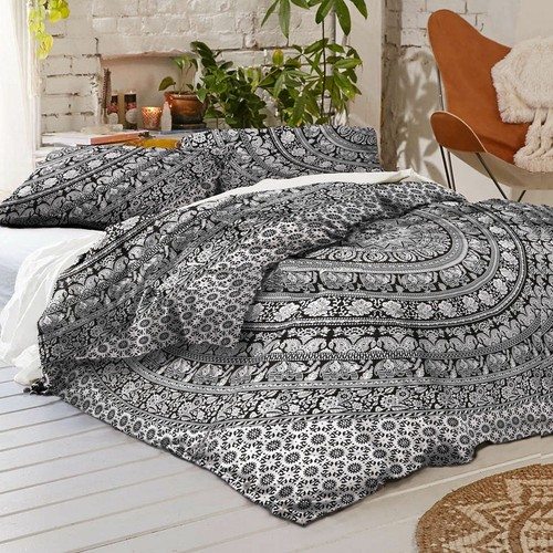 Elephant Mandala Hippie Gypsy Indian Quilt Duvet Cover Bedding Set & Pillow Boho - Picture 30 of 33
