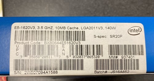 Intel BX80644E51620V3 SR20P Xeon Processor E5-1620 v3 10M Cache, 3.50 GHz - Picture 3 of 8