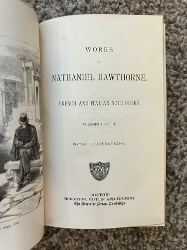 Hawthorne's Works, 8 volumes 1851, George Eliot 2 Volumes 1881,Houghton, Mifflin - Picture 11 of 15